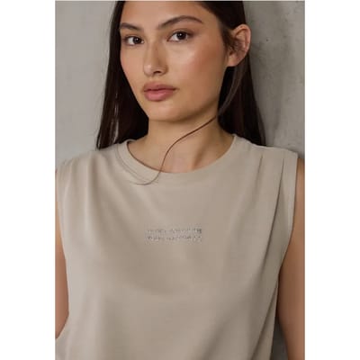 Silk-Look top met tekst