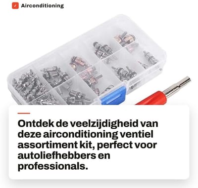 Dailygoods- Ventiel Assortiment Kit - 102 Stuks - A/C R134a/R12 - Koeling - Ventiel Verwijder Tool - Geschikt voor Airconditioning