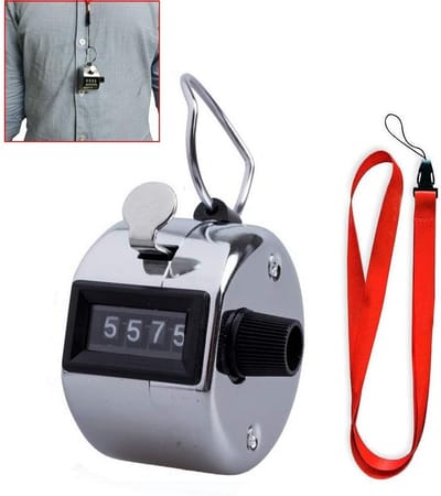 Mechanische Tally Teller - Klikteller Handteller - Activiteiten Tellen - Geen Batterij Nodig - 4 Cijfers - Metaal