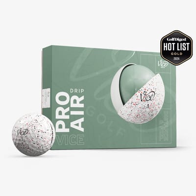 Vice Golf Pro Air - 12 golfballen - Drip Rood Zwart - Urethane cover - 3-delig - Hoge vlucht & lange carry