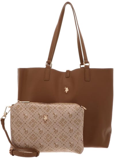U.S. POLO ASSN. schoudertas Malibu Shopping Bag Camel bruine