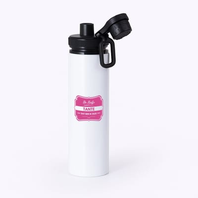 Hacebo® - De beste tante waterfles met draaidop zwart - Tante - een tante - verjaardagscadeau - verjaardag - cadeau voor tante - cadeau - kado - geschenk - gift - tante artikelen - water fles - 850ML