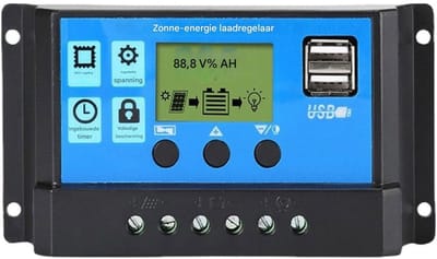 YOZHIQU Zonne-laadregelaar - Zonne-omvormer - 30A - 12V Zonne-laadregelaar - 12V PWM-laadregelaar - Zonneverwarming - Geschikt voor zonne-energieopwekkingssystemen en zonne-reclameboxen