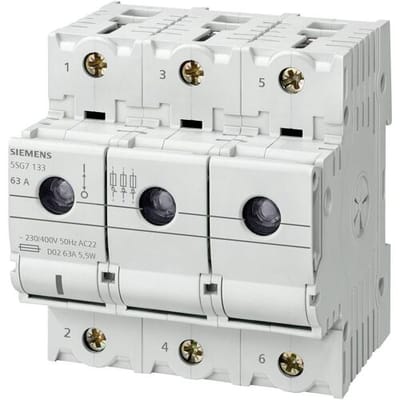 Siemens 5SG7133 Lastscheidingsschakelaar Afmeting zekering : D02 63 A 400 V 1 stuk(s)