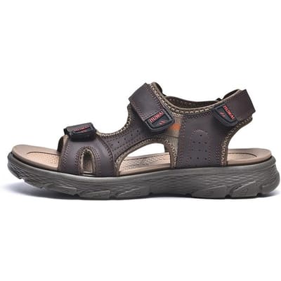 Sandales d'été pour hommes Chaussures à plateforme décontractées Chaussures pour hommes en cuir véritable Caoutchouc Grande taille 38 -46 Plage Respirantes Douces 41 marron