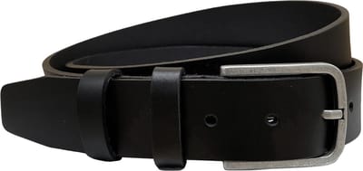 Riemen - Dames Riem - Heren Riem - Leer - 3.5 cm - Zwart - Lengte 110 cm (Taille maat 90 cm)