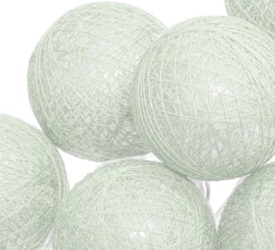 Atmosphera Lichtslinger - 10 verlichte balletjes/bollen - lichtgroen - 165 cm - batterijen