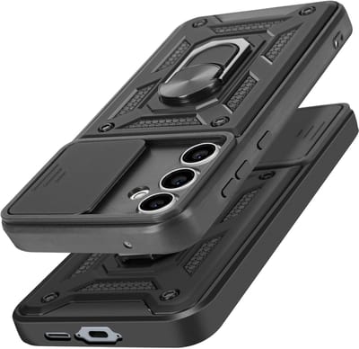 Mayaxess, Ringhoes Geschikt voor Samsung Galaxy A55 Schokbescherming met camera-afdekking, Zwart