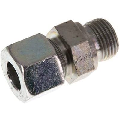 G 1/2'' Buitendraad x 14S Verzinkt Stalen Rechte Snijring Koppeling 630 Bar DIN 2353
