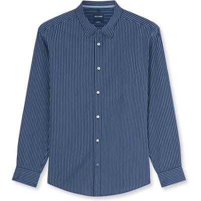 OLYMP Casual Overhemd, Regular Fit, Kent, Marineblauw