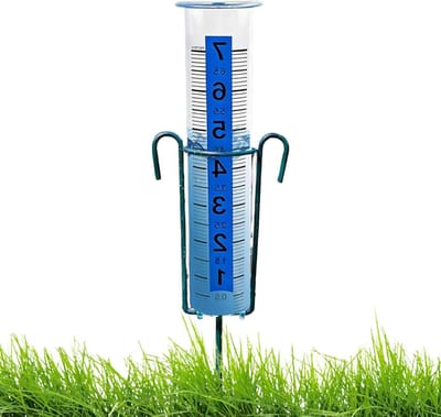 Regenmeter Tuin - Neerslagmeter Buiten - Weer Monitoren - Glow in the Dark - 21 cm Hoog - Blauw