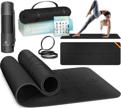 Extra Dikke Antislip Yogamat met Lichaamsuitlijning en Draagriem voor Fitness en Pilates