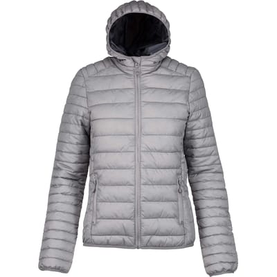 Kariban Ladies' lightweight hooded padded jacket K6111 - Marl Silver - S