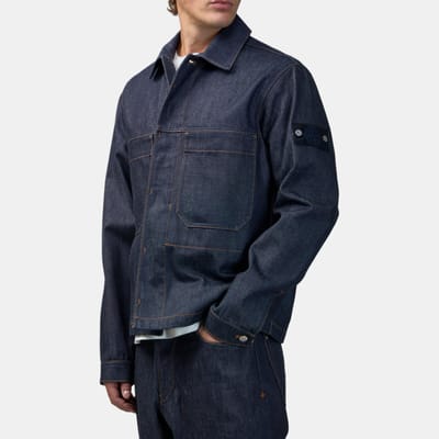Stone Island Rechterpijp Zak Effen Kleur Losse Pasvorm Lange Mouwen Jeansjas Heren jassen K2S15Q100027S00J8VJ200 L black