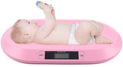 Babyweegschaal - Digitale weegschaal - Babygroei volgen - Hoge nauwkeurigheid - Tot 20 kg - Roze