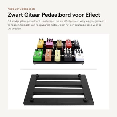Dailygoods- Gitaarpedaal Zwart - Gitaarpedaalbord - Effect Houder - Ruimtebesparend - Hoogwaardig Metaal - Geschikt voor MOSKY C8 - Pedaalbord