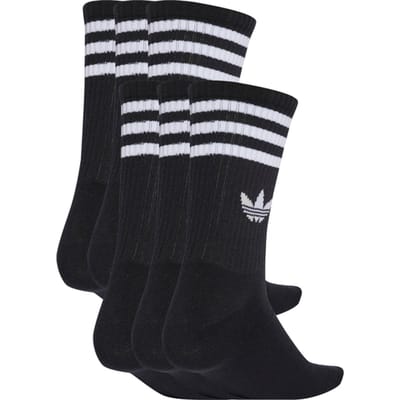Adidas Originals 3 Stripes Crew 6er Pack Sokken Zwart