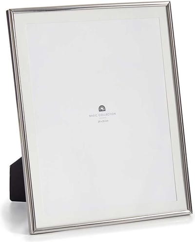 Giftdecor Fotolijstje voor 20 x 25 cm foto - zilver - metaal - frame 23 x 28 cm - passe partout - staand/hangend