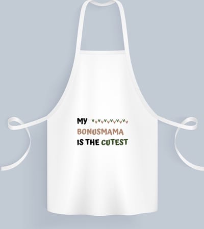 Akyol - my bonusmama is the cutest Keukenschort - Mama - schattige bonusmoeder - moeder cadeautjes - moederdag - verjaardagscadeau - verjaardag - cadeau - geschenk - kado - gift - moeder artikelen - 82 bij 71 cm
