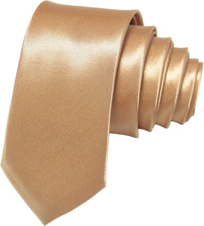 Fako Fashion - Skinny Stropdas - Smal - 5cm - Smalle Das - Effen - 145cm - Champagne