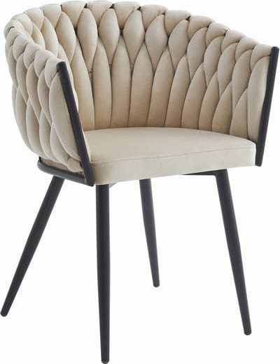 ORION Stoel Beige – Tijdloos Design met Stijlvolle Stiknaden, Ergonomisch en Duurzaam, Geschikt voor Woonkamer, Eetkamer of Wachtkamer, Max. 110 kg