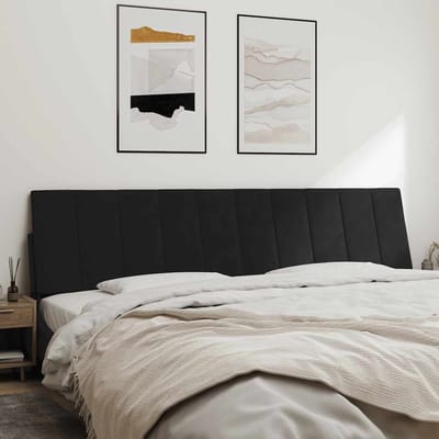 vidaXL - Hoofdbordkussen - "Hanko" - 200 - cm - fluweel - zwart