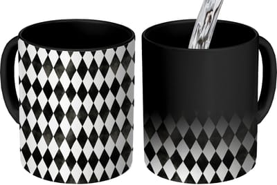Magische Mok - Foto op Warmte Mokken - Koffiemok - Klassiek - Patroon - Zwart - Magic Mok - Beker - 350 ML - Theemok