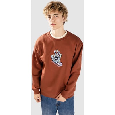 Santa Cruz Screaming Scratched Hand Strip Sweater bruin