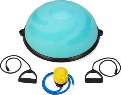Gymtek® Balance Board - Wiebelkussen - Balanstrainer - Balanskussen - Balandsbord - incl. Pomp en Weerstandsbanden - Ø 58 cm - Home Gym, Fitness