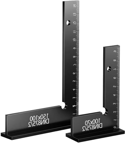 Precisie Hoek Positioneringsblok Set - 2 Stuks Aluminium Vierkant Rulers 150x100mm & 100x70mm voor Machine-instellingen, Laboratoria en Houtbewerking