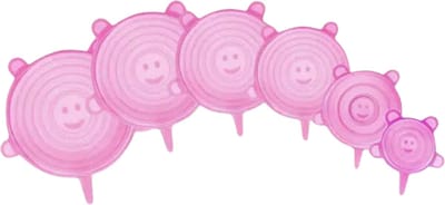 Nivard Afsluitdeksel - Stretch Deksel - Siliconen - Rekbare Deksel - Vershouddeksel - Herbruikbaar - Set - 6 Stuks - Roze