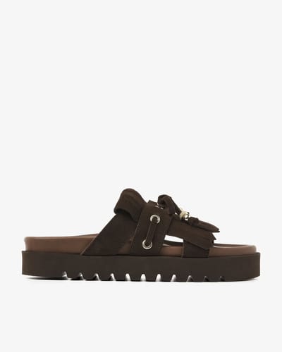 VIA VAI Rae Laila Sandalen Dames - Suède - Bruin - Maat 36