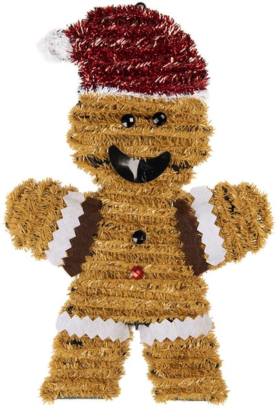 Clayre & Eef Kersthanger Gingerbread man 22x2x33 cm Bruin Kunststof