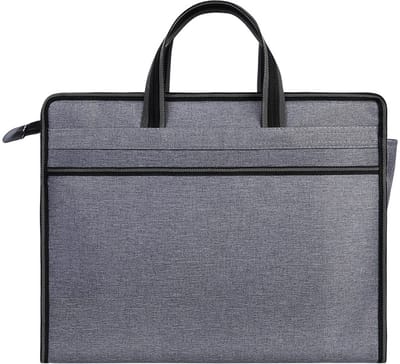 Grote tas met rits voor zakelijk gebruik - gemaakt van Oxford-stof - geschikt voor op kantoor - organizer voor zakelijke documenten - documententas - geschikt voor zakenreizen -38*30*8cm-Lichtgrijs