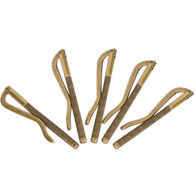5 stuks geldclips met veer, roestbestendig, gegalvaniseerd staal, 75 mm, voor leren portemonnee(Bronzen ) antieke bronskleur