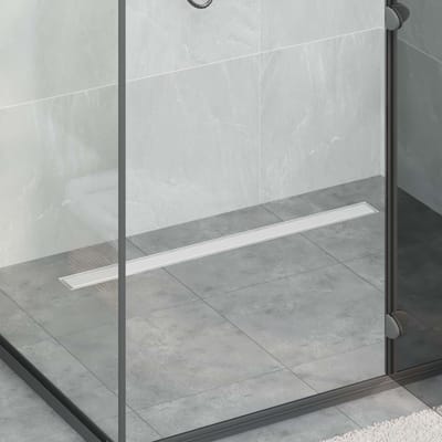 Bonde de douche 2 en 1 avec siphon à 360 degrés Argent 90 cm Acier inoxydable 304