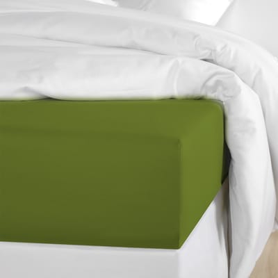 De Witte Lietaer Hoeslaken Olivia Cactus - 140 x 200/220 x h 30 - Groen - Katoen Satijn