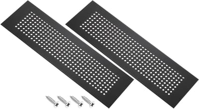 Ventilatie Roosters - Luchtgaten Grilles - Kasten Ventileren - Aluminiumlegering Constructie - 450 x 80 mm - Zwart