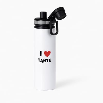 Hacebo® - I love tante waterfles met draaidop grijs - Tante - de liefste tante - verjaardag - cadeautje voor tante - tante artikelen - kado - geschenk - water fles - 850ML