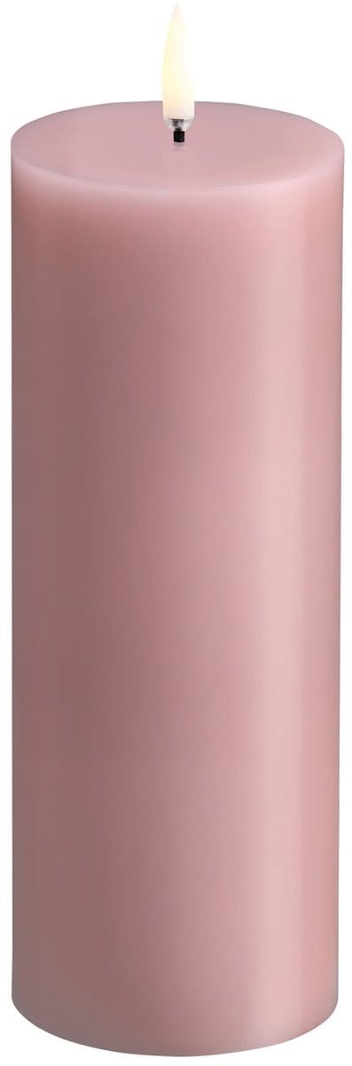 Uyuni -Ledkaars - Pilar - Stompkaars -Rose Powder - 7,8 x 20 cm