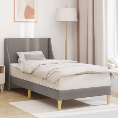 vidaXL - Bedframe - Effen - met - hoofdeinde - Taupe - 100 - x - 200 - cm - Stof