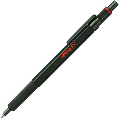 rOtring 600-balpen | medium punt | zwarte inkt | groen behuizing | navulbaar