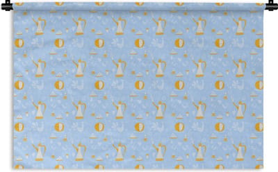 Wandkleed - Wanddoek - Patronen - High tea - Thee - 180x120 cm - Wandtapijt