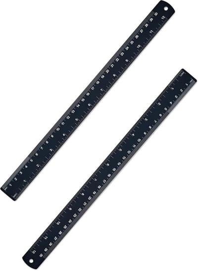Metalen Liniaal 30 cm - Dubbelzijdig Metrisch en Imperiaal Meetlint