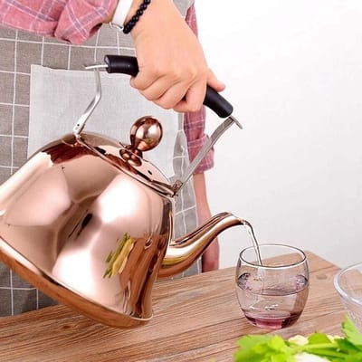 Elektrische Waterkoker - Theepot Koffiepot - Snel Water Koken - Inklapbare Handgreep - 3 Liter - Goud