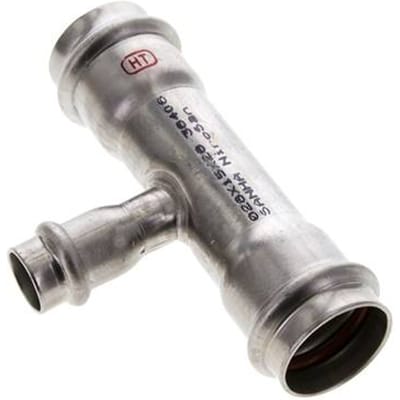 Tee Press Fitting - 15mm & 28mm Persmof - RVS