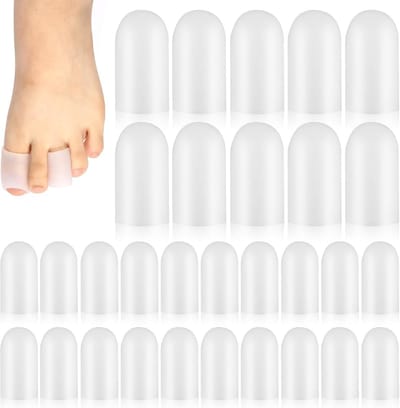30 Stuks Silicone Teencaps voor Grote Teen - Herbruikbare Zachte Teenkussentjes tegen Blaren, Eelt en Hamertenen