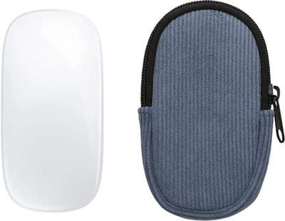 kwmobile Muisetui voor Apple Magic Mouse 1 / 2 Hoes - Etui voor Bluetooth-muis van robuust koord en neopreen - vintage blauw.
