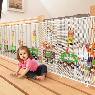 Veiligheidsnet voor kinderen - trapbeschermingsnet - schattige dierentrail - babybalkonnet - 3 meter lang - verdikt - afmetingen 300 x 74 cm.