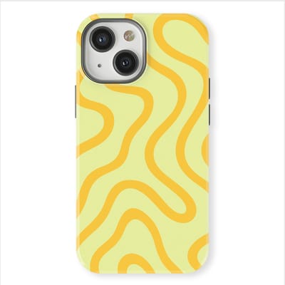 DripCase Curvy Lines Hoesje geschikt voor iPhone 13 Mini | Backcover met Mag | Design Tough Case geschikt voor iPhone 13 Mini Lemon Loop